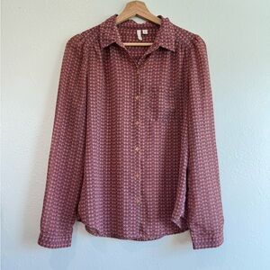 Floral Business Casual Button Up Blouse 🌸 Size M